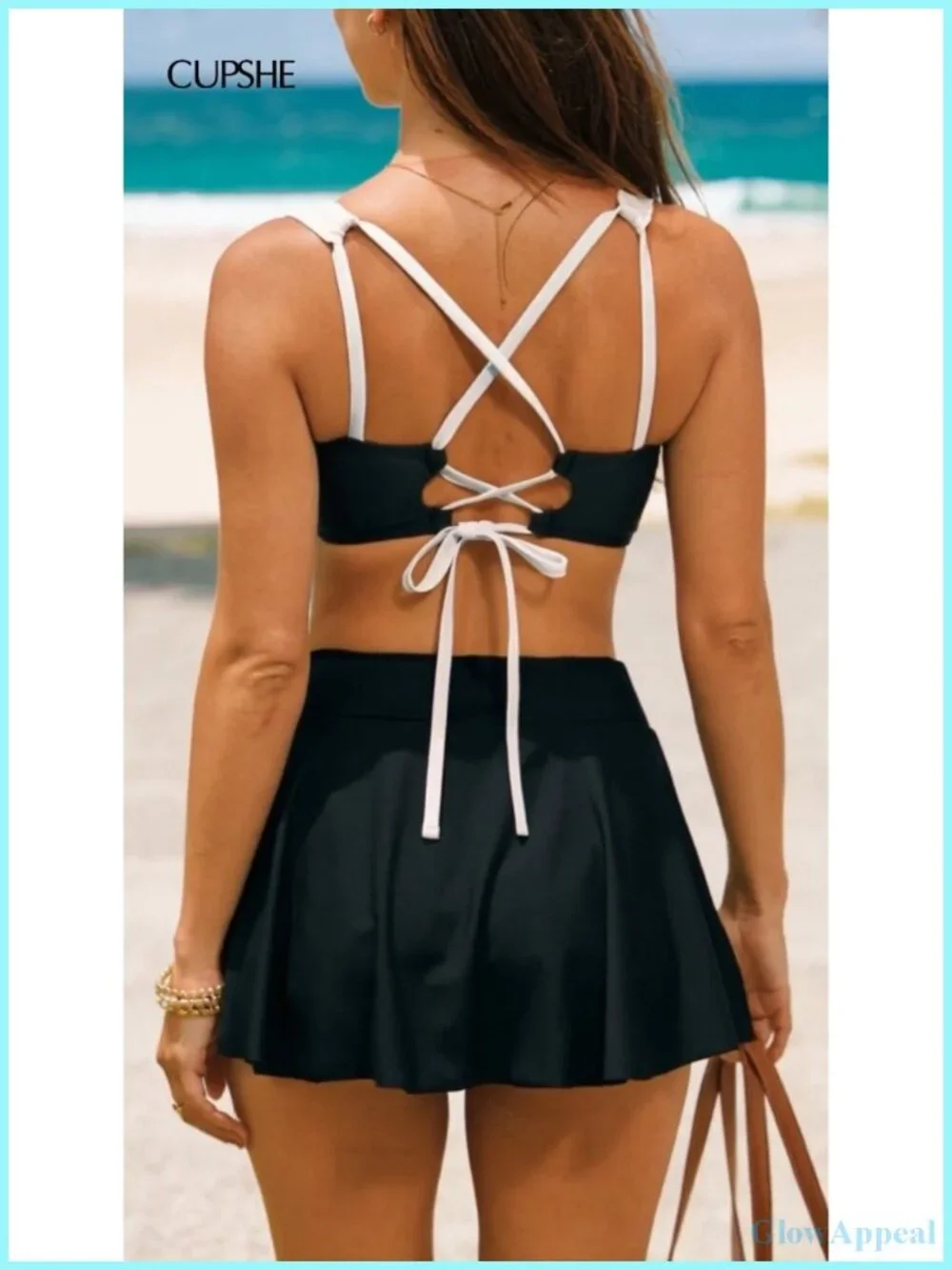 High Waisted Bikini Set Swim Skirt Modest Swimsuit Built In Briefs Removable